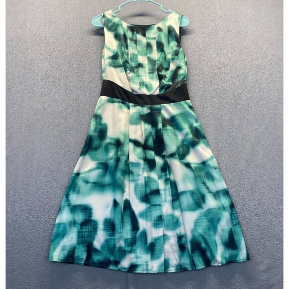 The Limited dress green black sleeveless round neck pleated Size 2,Zipper - Picture 1 of 10